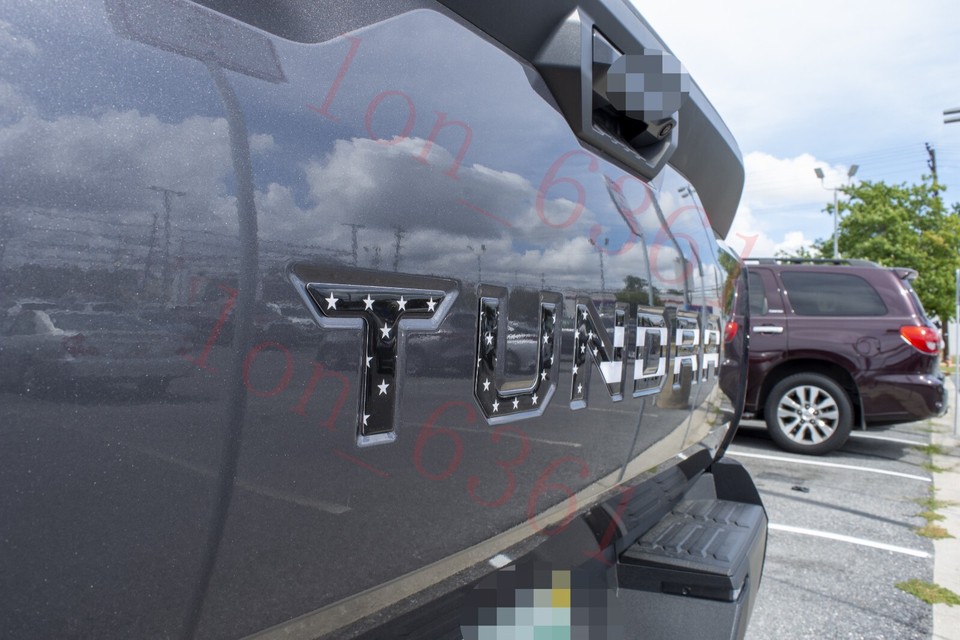 Black & Red Domed Tailgate Letter Emblems For 2022-2023 Toyota Tundra - Matte Finish