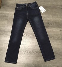 NWT 7 For All Mankind Girls Jeans Straight Leg Dark Wash Stretch Size 10 Slimmy