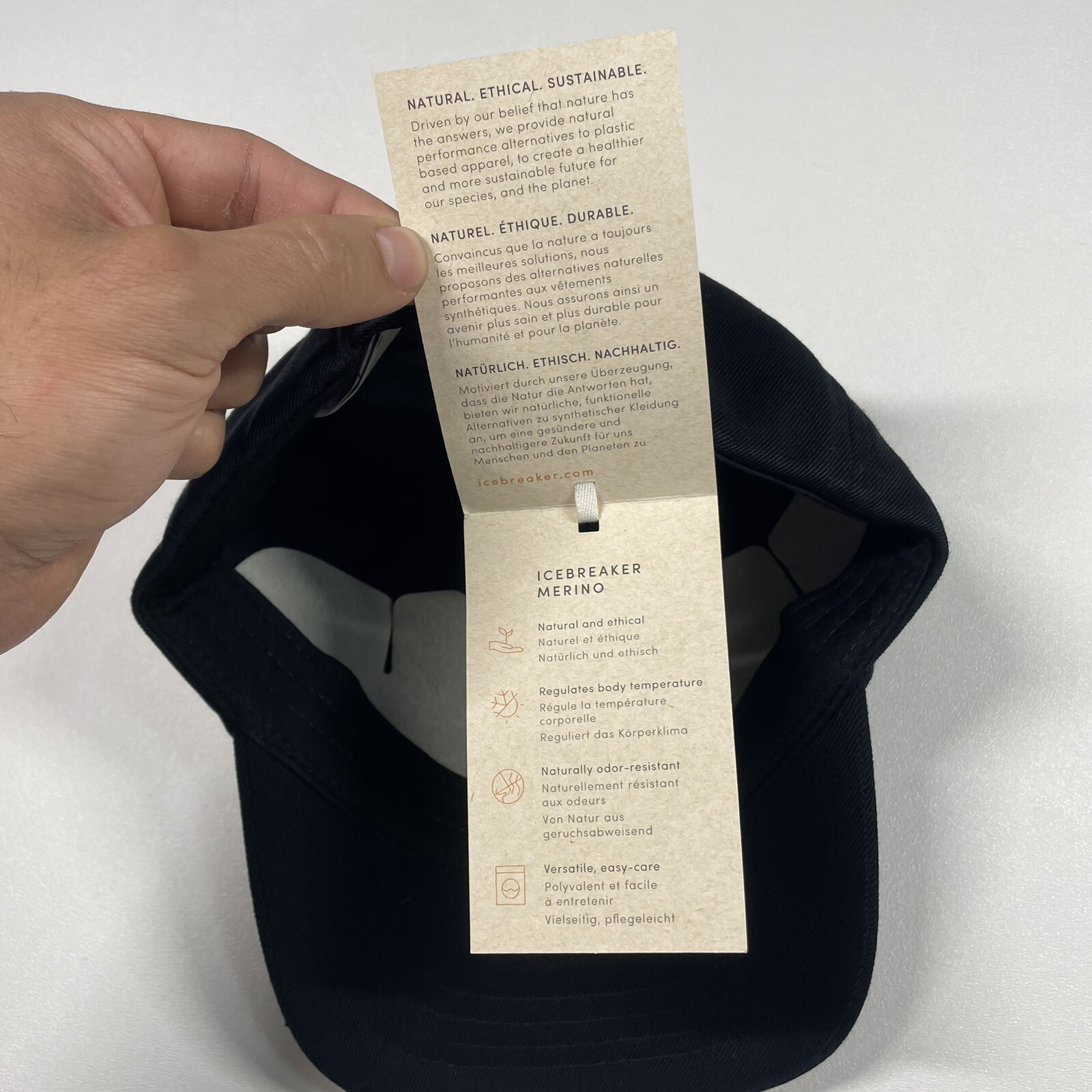 Icebreaker 6 Panel Hat Cap Adult Black Strapback Wool Blend Embroidered NEW