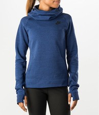 Nike Tech Fleece Hoodie - CHOOSE SIZE - 683798-455 Black Royal Blue Hoody Funnel