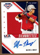 2020 USA BASEBALL STARS AND STRIPES SILHOUETTES AUTO JERSEYS MAXWELL MUNCY #/199