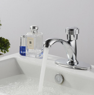Deck Mounted Brass Chrome Basin Faucet Only Cold Water Facuet Tap