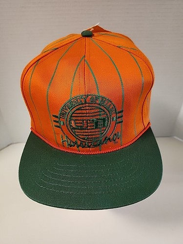 Vintage University Of Miami Hurricanes Hat Snapback Made In USA New Old Stock - Picture 2 of 9