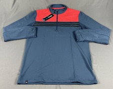 Adidas Golf Pullover Climacool 1/4 Zip Small Blue Geometric Polyester MSRP 80