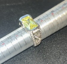 Sterling Silver Gemstone Ring Yellow 925 Citrine Topaz SZ 8