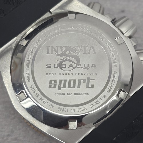 Invicta 10860 Subaqua Sport Chronograph Black Carbon Fiber Dial Mens Watch - Picture 12 of 17