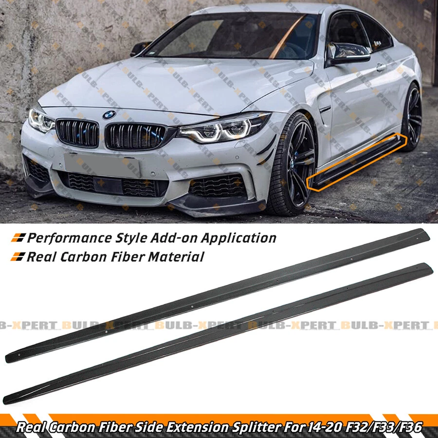 For 14-2020 BMW F32 F33 F36 4 Series Carbon Fiber Side Skirt Extension Splitter - Image 2 of 4