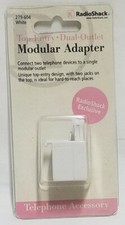 Radio Shack Top Entry Dual-Outlet Modular Adapter Telephone Accessory New