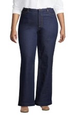 NWT Lands  End Recover High Rise Wide Leg Jeans Plus 16 Dark Wash Stretch