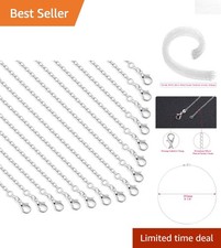 Bulk 30 Silver Plated Chains 1.2mm - Ideal for Personalized Jewelry Designs