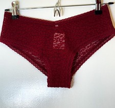 Small Victoria Secret Burgundy Cheetah Print Mesh Panties Gorgeous Women s