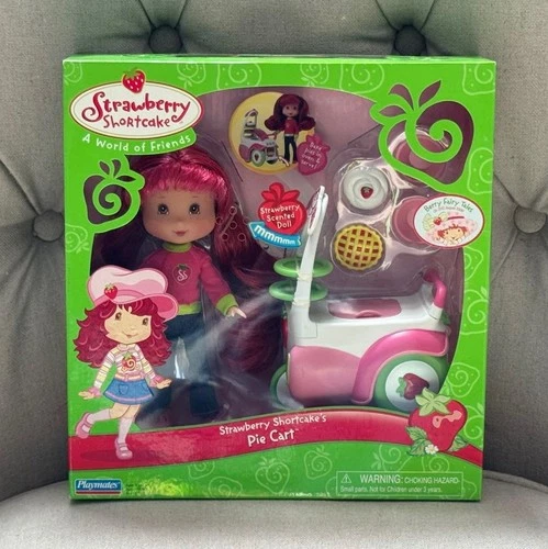 NEW NIB Vintage 2006 STRAWBERRY SHORTCAKE Doll & Pie Cart Playmates