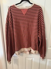 We The Free by Free People Striped Oversized Sweatshirt Size Large
