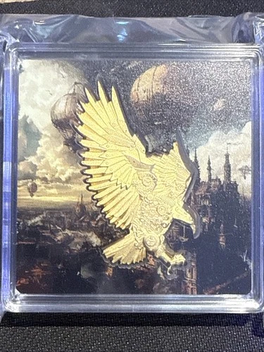 2 oz argento 2025 Camerun Steampunk Allegiance Series Mech Eagle oro dorato #55 - Foto 18 di 19