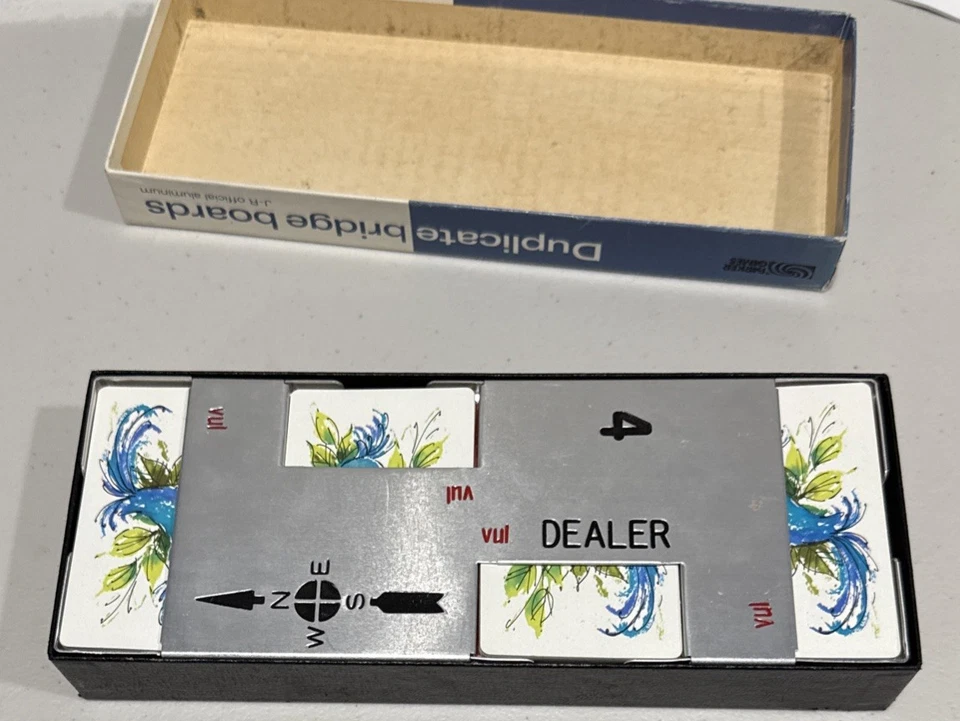 Vintage 1969 J-R Official Duplicate Bridge Boards Set A 1–4 Aluminum USA - Image 2 of 3