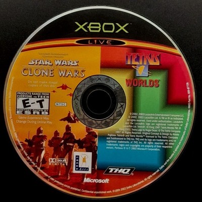 Star Wars: The Clone Wars/Tetris Worlds - Xbox   Disc Only   Resurfaced/Tested