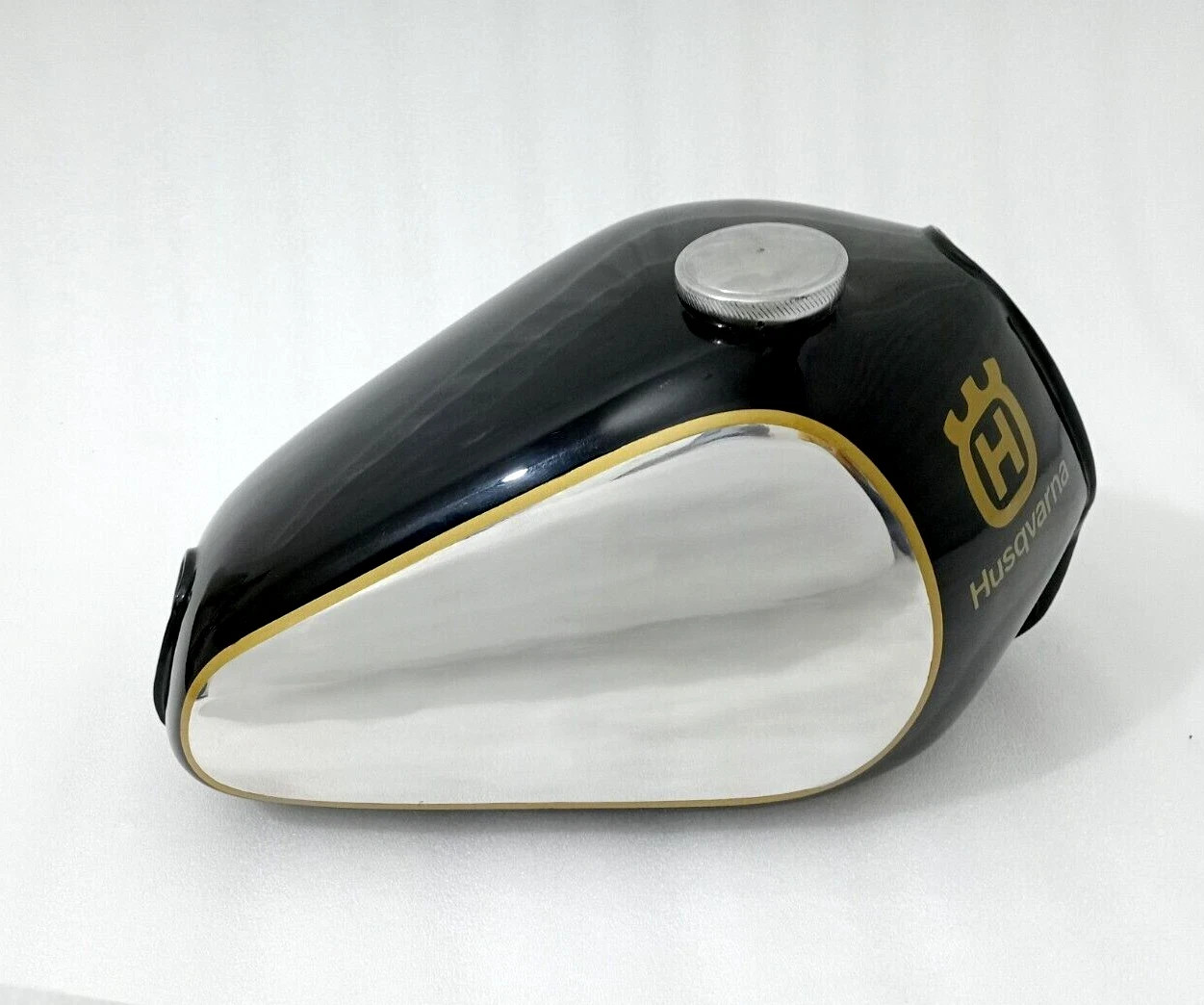 HUSQVARNA CR WR XC 250 430 1981 -1983 Steel Chrome & Black Painted Fuel Tank