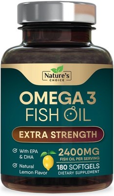 High-Potency Omega 3 Fish Oil 2400 mg - EPA  DHA Softgels for Heart Health