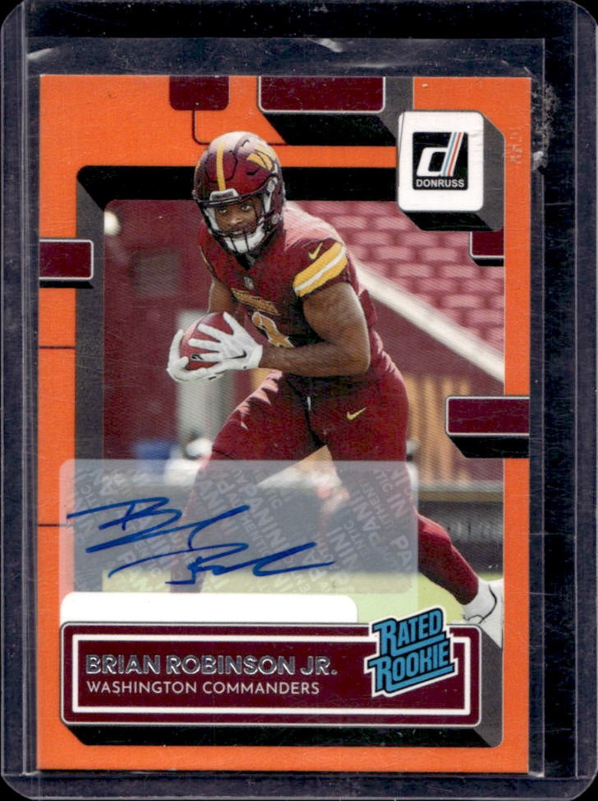 2022 Donruss Brian Robinson Jr. Rated Rookie Auto Orange RC #327 Commanders
