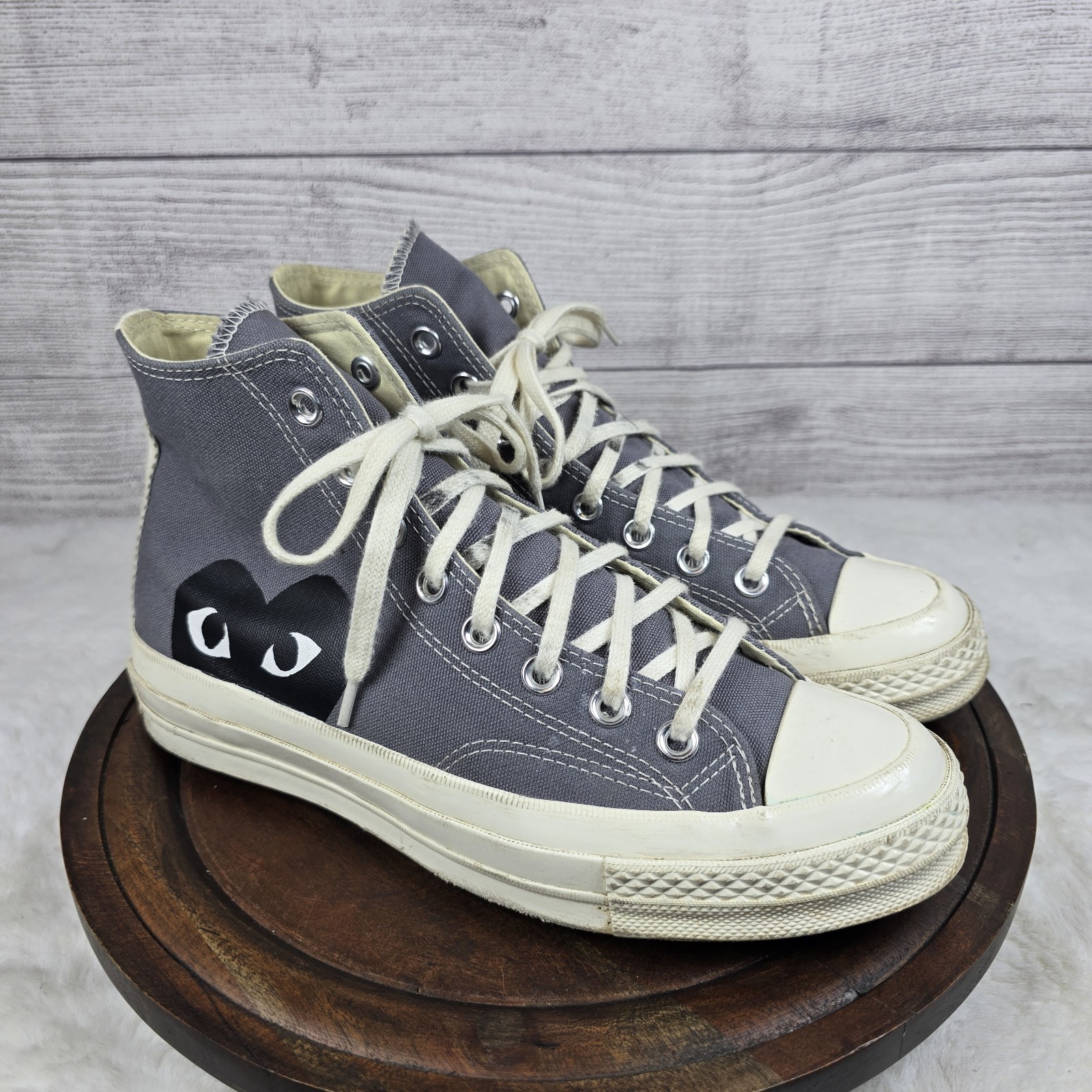 Converse Comme des Garçons PLAY x Chuck 70 High Steel Gray Mens Sz