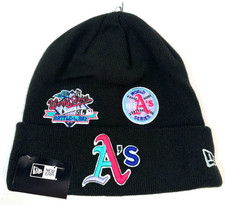 Oakland A's MLB NE Polar Lights Cuffed Knit  Hat~ Black