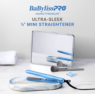 BaBylissPRO Nano Titanium Ultra-Sleek 3/4'' Mini Straightener 430°F Blue