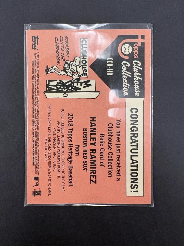 2018 Topps Heritage - Clubhouse Collection Relics Hanley Ramirez #CCR-HR (MEM) - Image 2 of 2