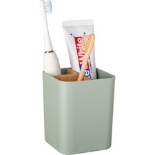 Porte-brosse à dents en bambou pour salles de bain, 3 emplacements enfants 3 (1 paquet), vert