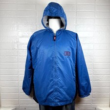 Vintage Nike Rain Jacket Kids XL 18-20 Blue Full Zip Hooded Windbreaker Outdoor