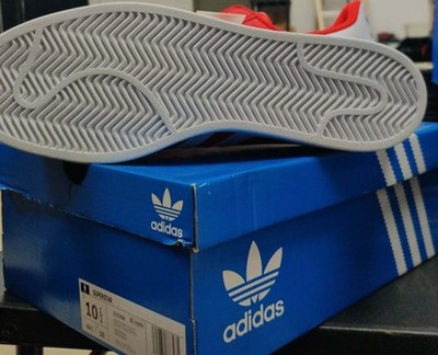Adidas Superstar, size 10.5 Style GY5794 Red with white stripes 00653