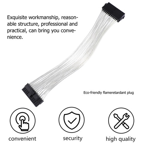 Host Power Extension Cord Cable Supply Kit Pc Cables ATX Motherboard 24 Pin - Afbeelding 9 van 12