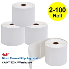 4x6 Direct Thermal Shipping Labels 450/Roll for Zebra 2844 ZP450 ZP500 ZP505