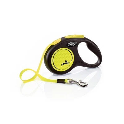 Laisse New Neon M Tape 5 m black/ neon yellow Flexi CL21T5-251-S-NEOGE - Photo 1/3