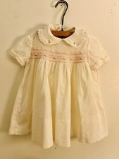 Vintage Babygirl Smocked Dress With Flowers