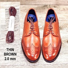 THIN BROWN Waxed Cotton SHOELACES Laces any qty one ship Allen Edmonds