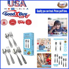 Kids Silverware Set 6 Pieces - Stainless Steel Child Flatware - Safe  Dishwa...