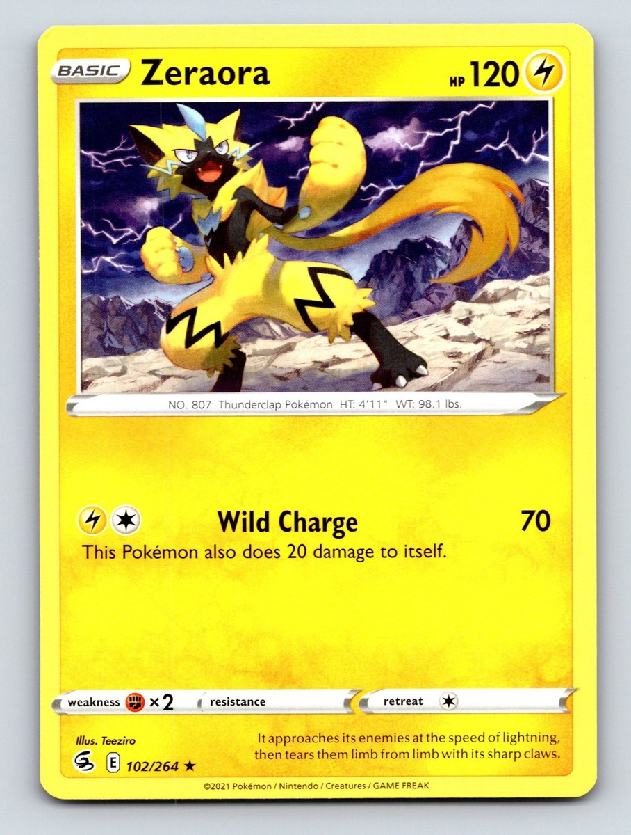 Basic Zeraora HP 120 Wild Charge Attack Rarity Yellow Vibrant