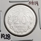 Photo of a 1928 Mexico 20 Centavos Silver from an eBay listing that sold on Jul 5, 2026