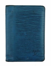 Authentic LOUIS VUITTON Blue Epi Leather Credit Card Slim Pocket Wallet France