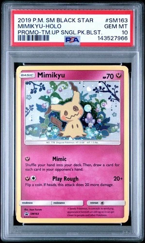2019 POKEMON SM BLACK STAR PROMO #SM163 MIMIKYU-HOLO PSA 10