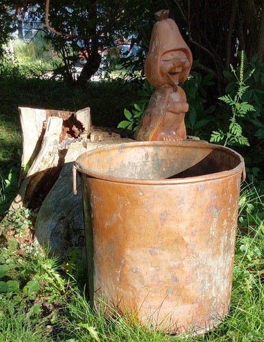 ANTIQUE PRIMITIVE PROHIBITION BEER BAR WHISKY STILL COPPER BOILER POT Patina Old
