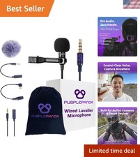 Wired Lavalier Microphone Omnidirectional   Attachable Lapel Mic Compatible w...