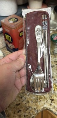 Teddy Bear Utensil Set, Portable Spork Chopsticks happy bear 