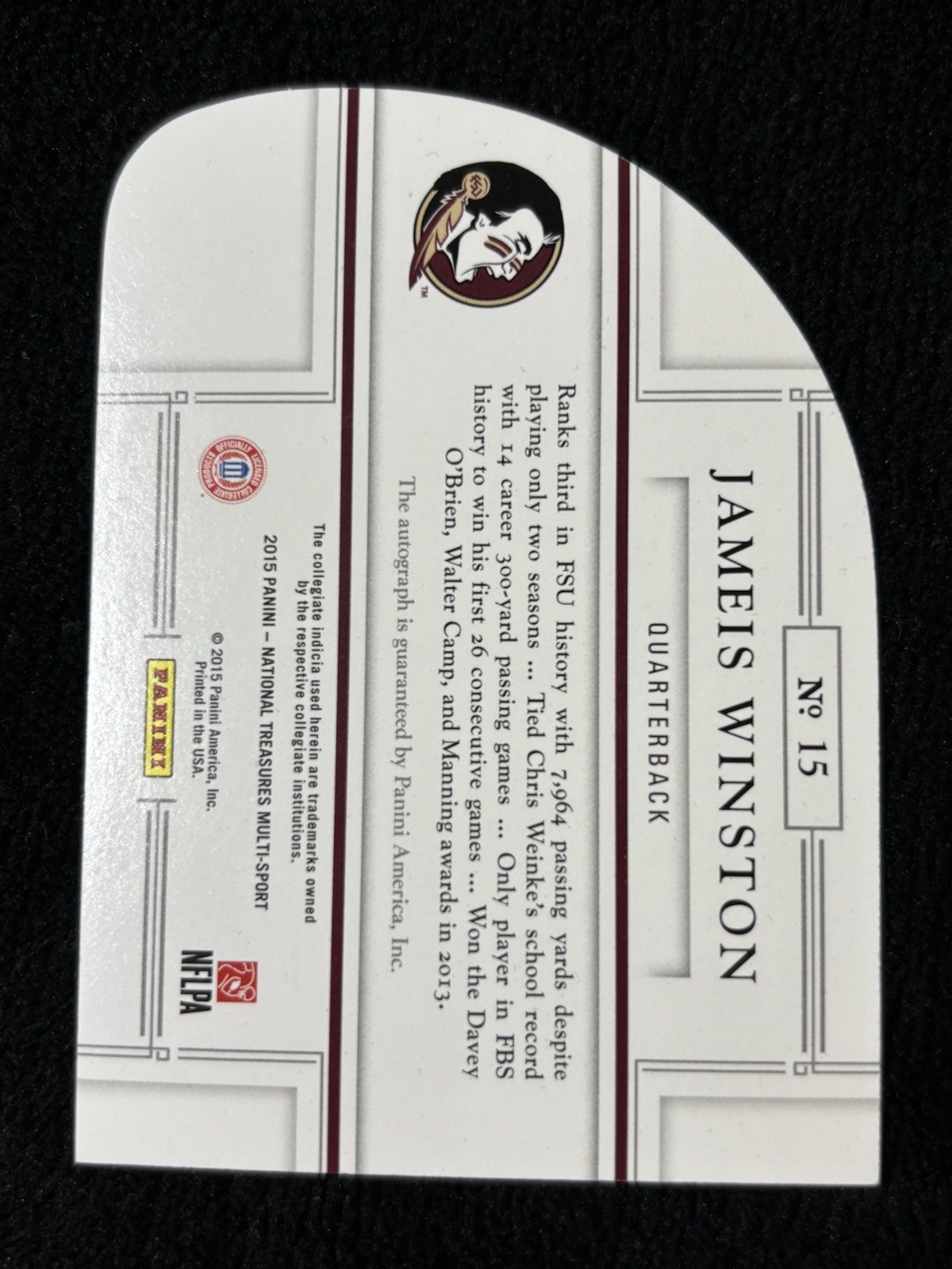 2015 National Treasures Jameis Winston On-Card Auto SP /99 Florida State~Rare!🔥 view 3