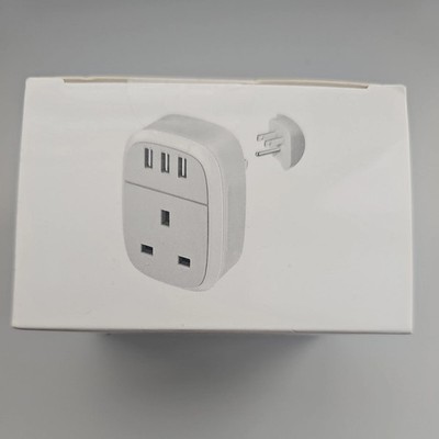 UK auf US Stecker Reiseadapter, USA Reiseadapter mit 3 USB Ports CAN/THAI/MEX