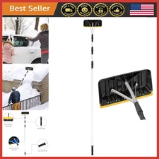 21' Extendable Aluminum Snow Roof Rake, Lightweight, Scratch-Proof Blade