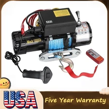 Wireless Electric Winch 10000lbs 12V Synthetic Rope Towing for Truck Trailer Car