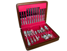 Vintage Arthur Price Sheffield Silver 62 Piece Cutlery Canteen - Kings Design