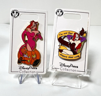 Disney Parks Jessica Rabbit Halloween Pin & ''I'm Not Bad'' Pin (Both NEW! Lot-2!