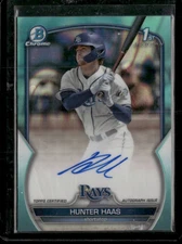 2023 Bowman Draft Hunter Haas CDA-HHA 1st Aqua Lava Refractor Auto /199 Rays